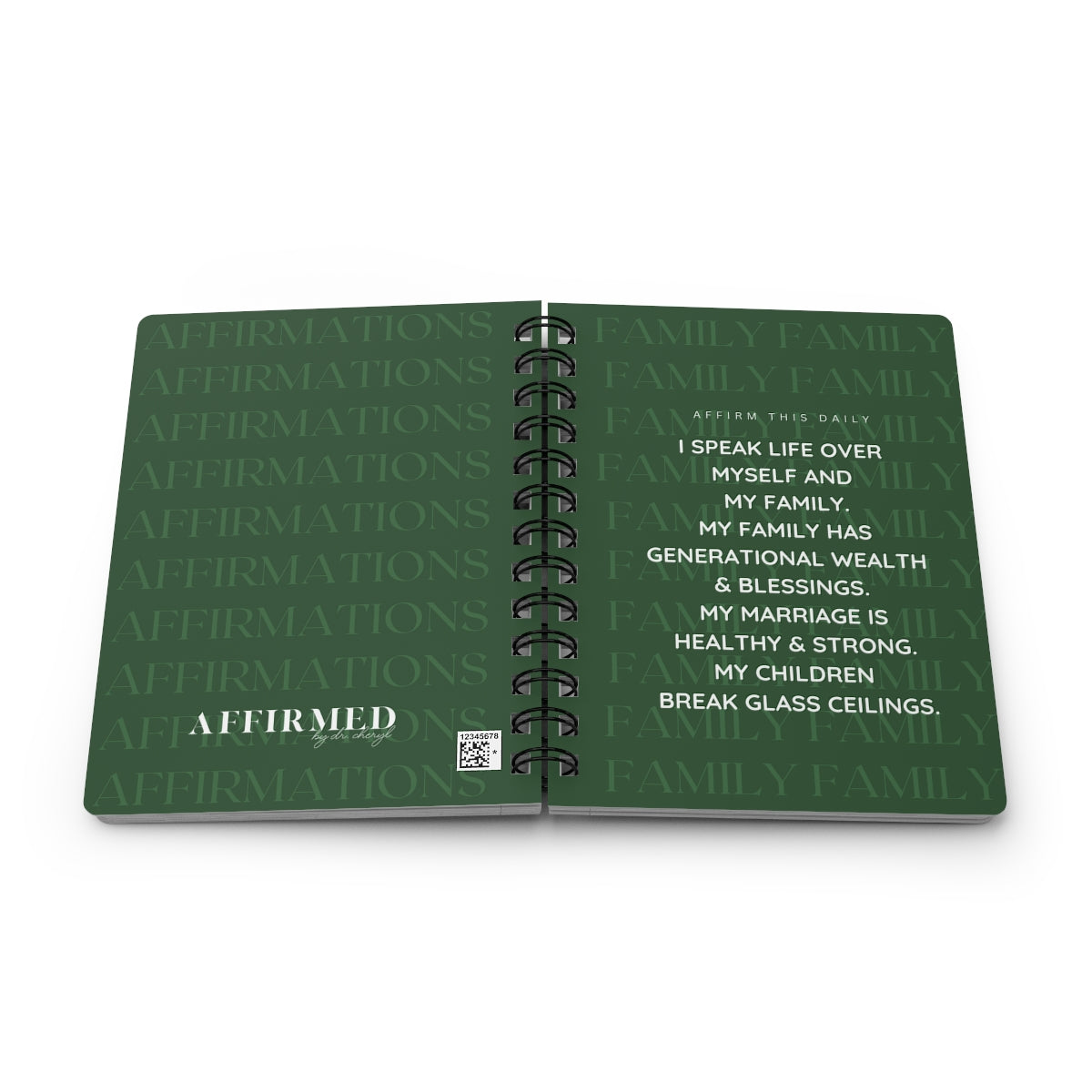 "Family Affirmations" Spiral Bound Journal