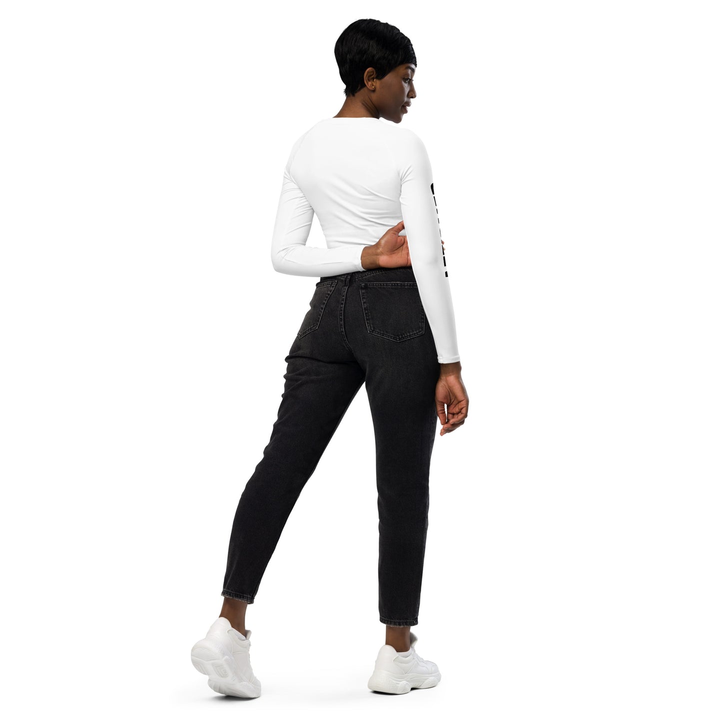 "Stay Blessed - Keep Going Sis" long-sleeve crop top