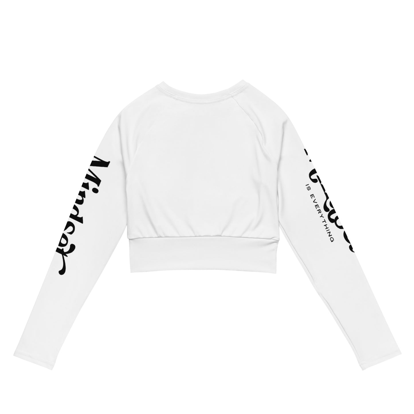 "My Mindset is My Superpower!" long-sleeve crop top